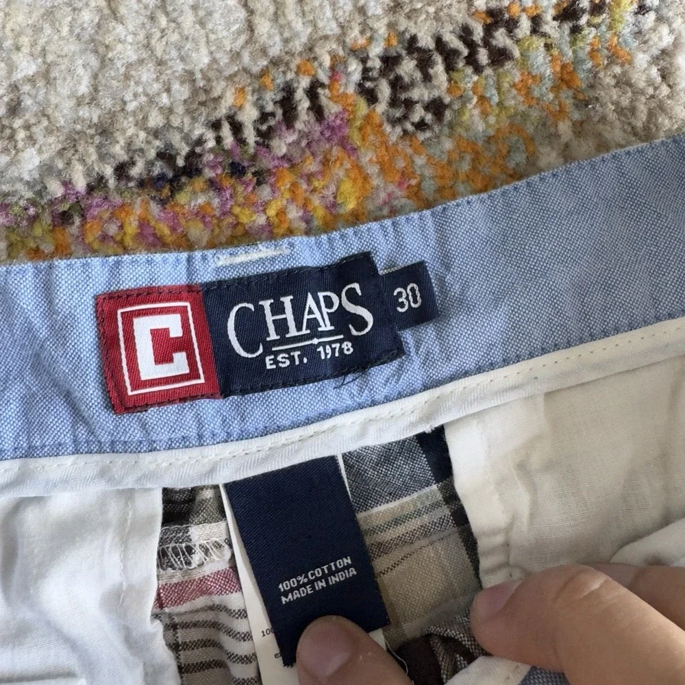 Vintage Chaps Plaid Patchwork Shorts Men's Size 30 Gorpcore Skater Outer Banks